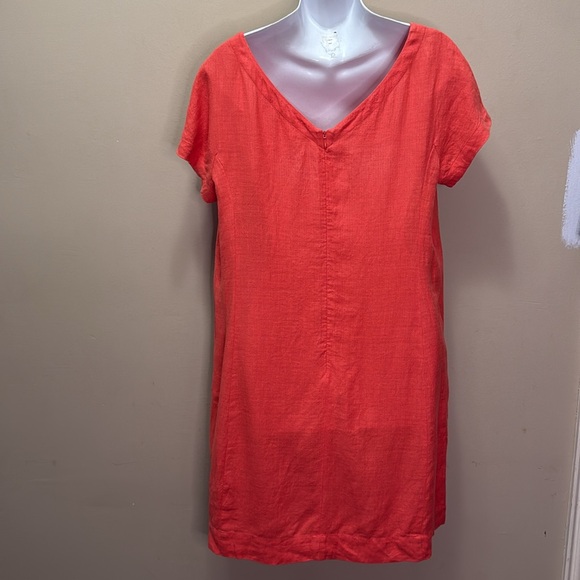Eileen Fisher Organic Linen Tencel Crepe Dress Sz Small - Picture 3 of 5